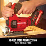 Graphic of CRAFTSMAN Jig Saw highlighting product features