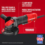 Graphic of CRAFTSMAN Angle Grinder highlighting product features