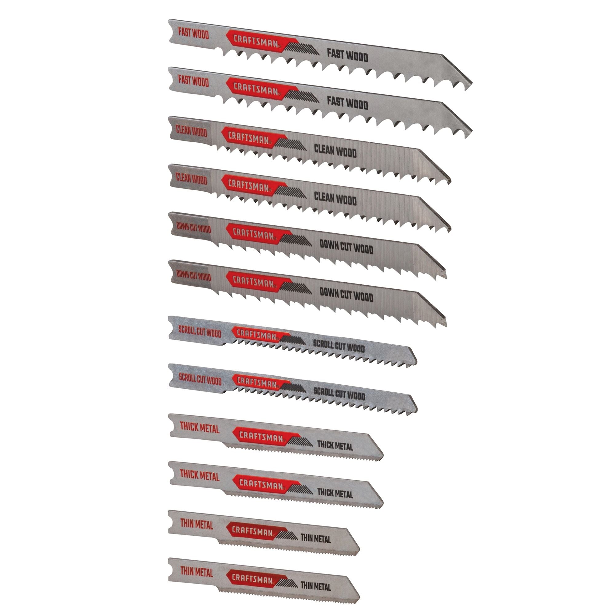 Jigsaw Blades Set, Assorted, Wood And Metal, 24-Pack