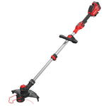 Close up of 20 volt weedwacker 13 inch cordless string trimmer and edger with push button feed kit.