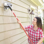 10 inch all-surface wash brush cleaning siding on house with soap and water