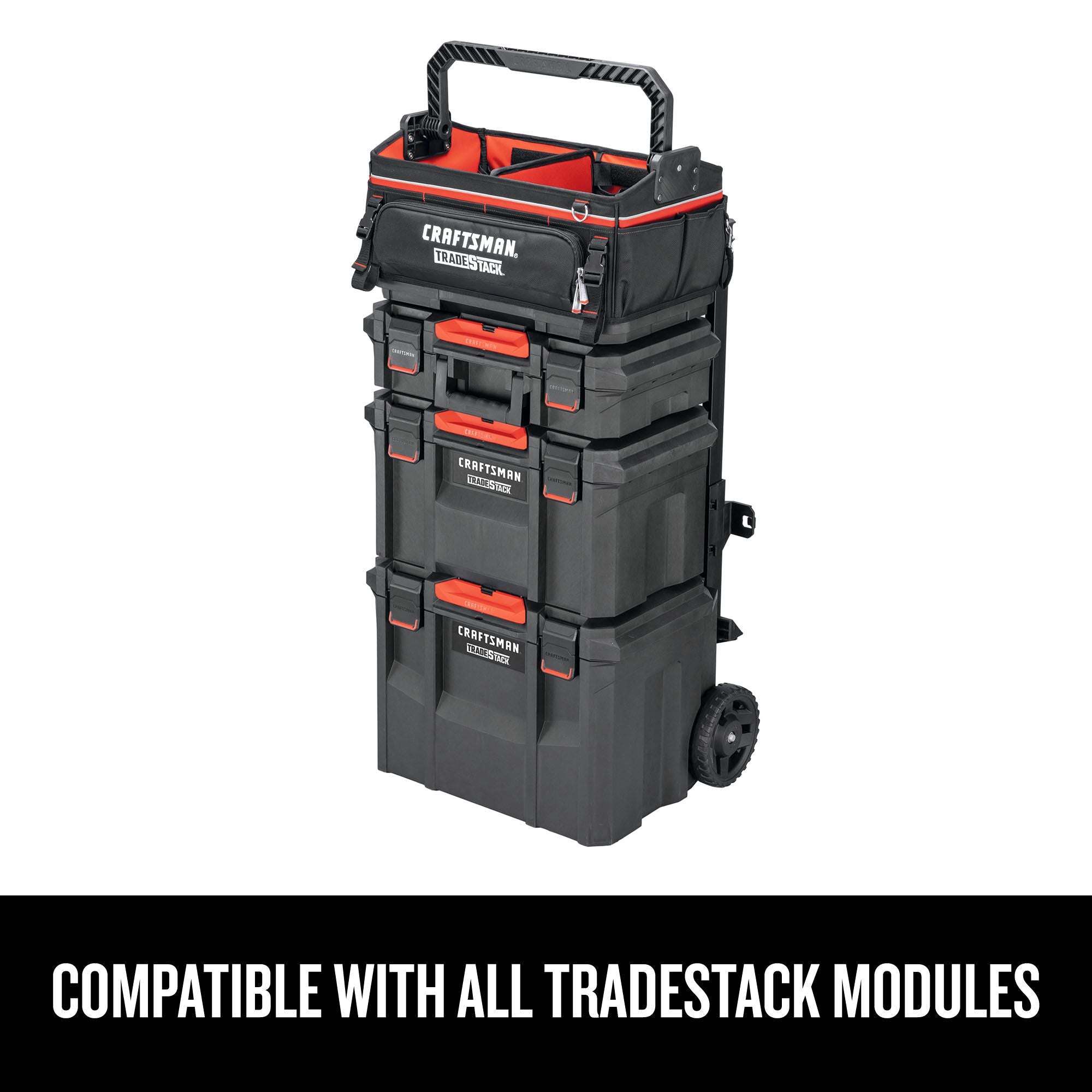 Graphic of CRAFTSMAN Storage: Tradesystem highlighting product features