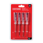 4 piece Pick and Hook Acetate ScrewDriver Set in carded blister packaging.