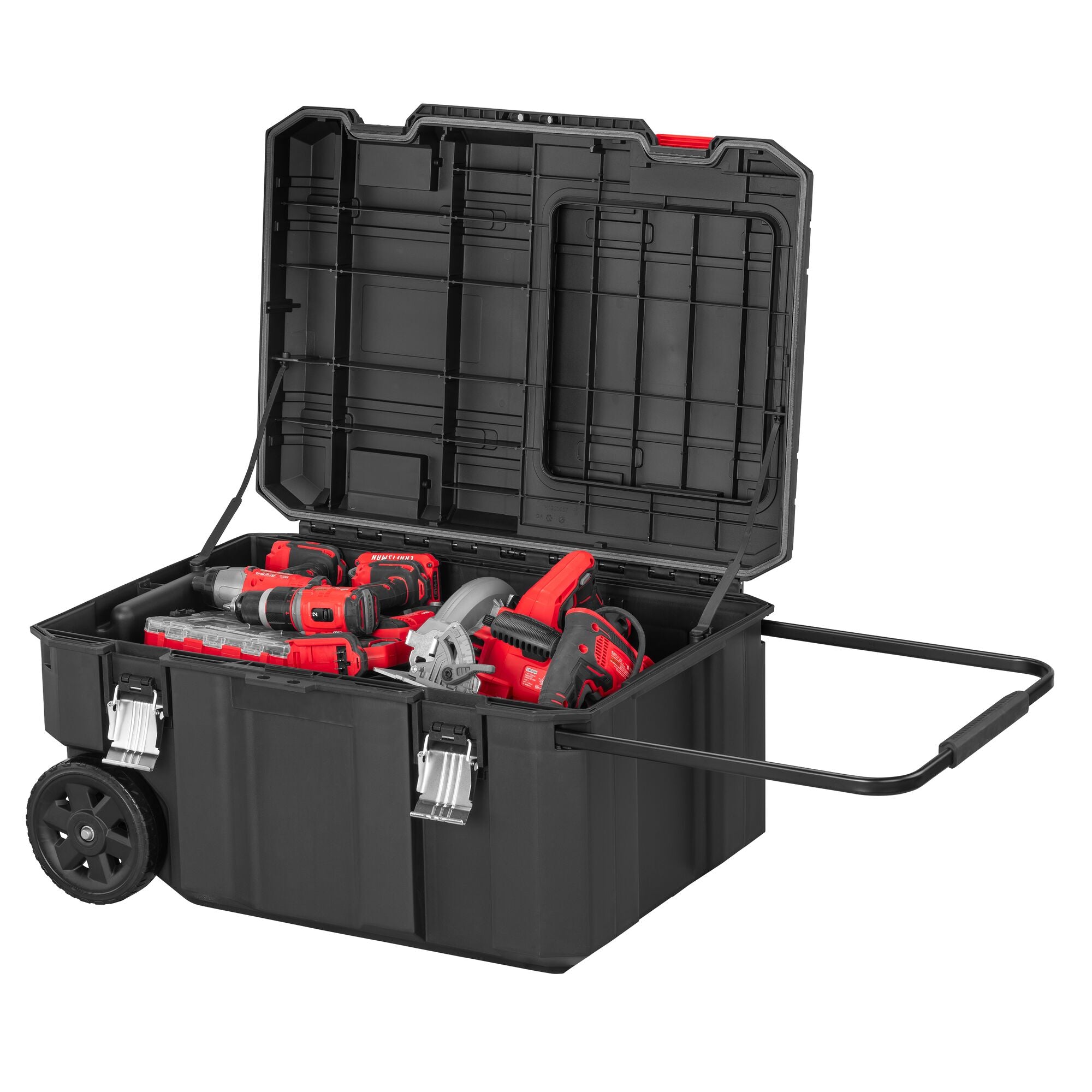 CRAFTSMAN VERSASTACK 30 Gallon Chest with full lid open and tools inside