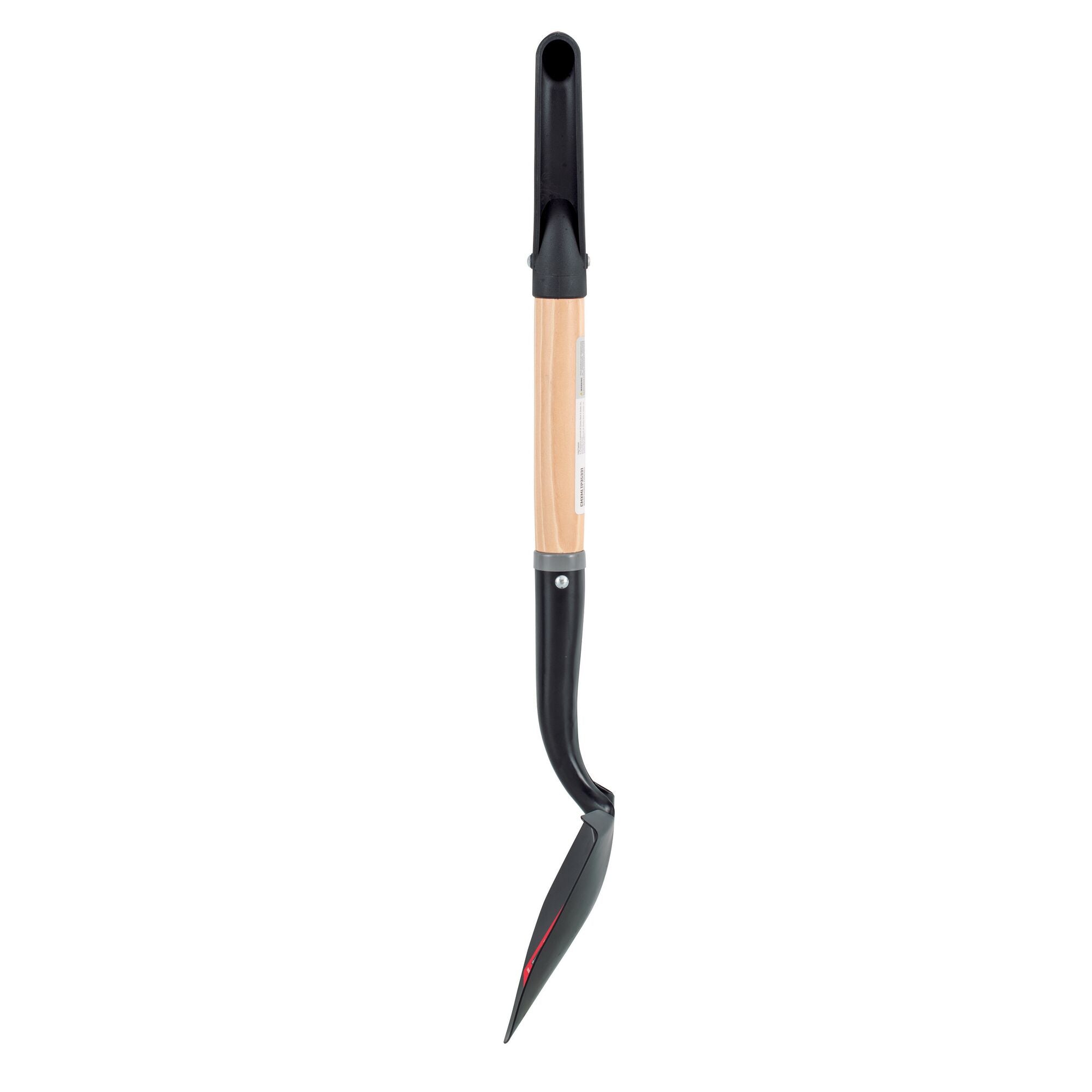 Short Handle Floral Size Digging Shovel with wood handle and D-Grip, left-facing