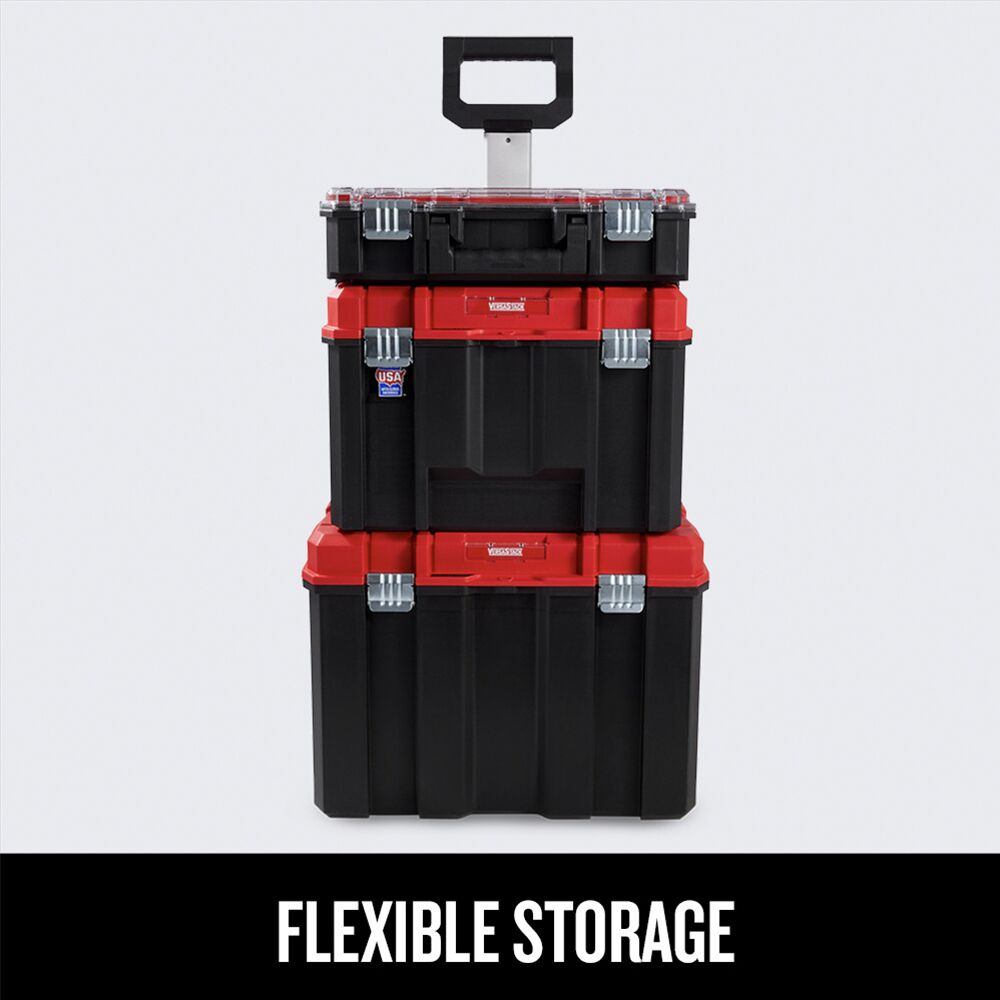 Graphic of CRAFTSMAN Storage: Versastack highlighting product features