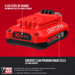 Graphic of CRAFTSMAN Batteries & Chargers highlighting product features