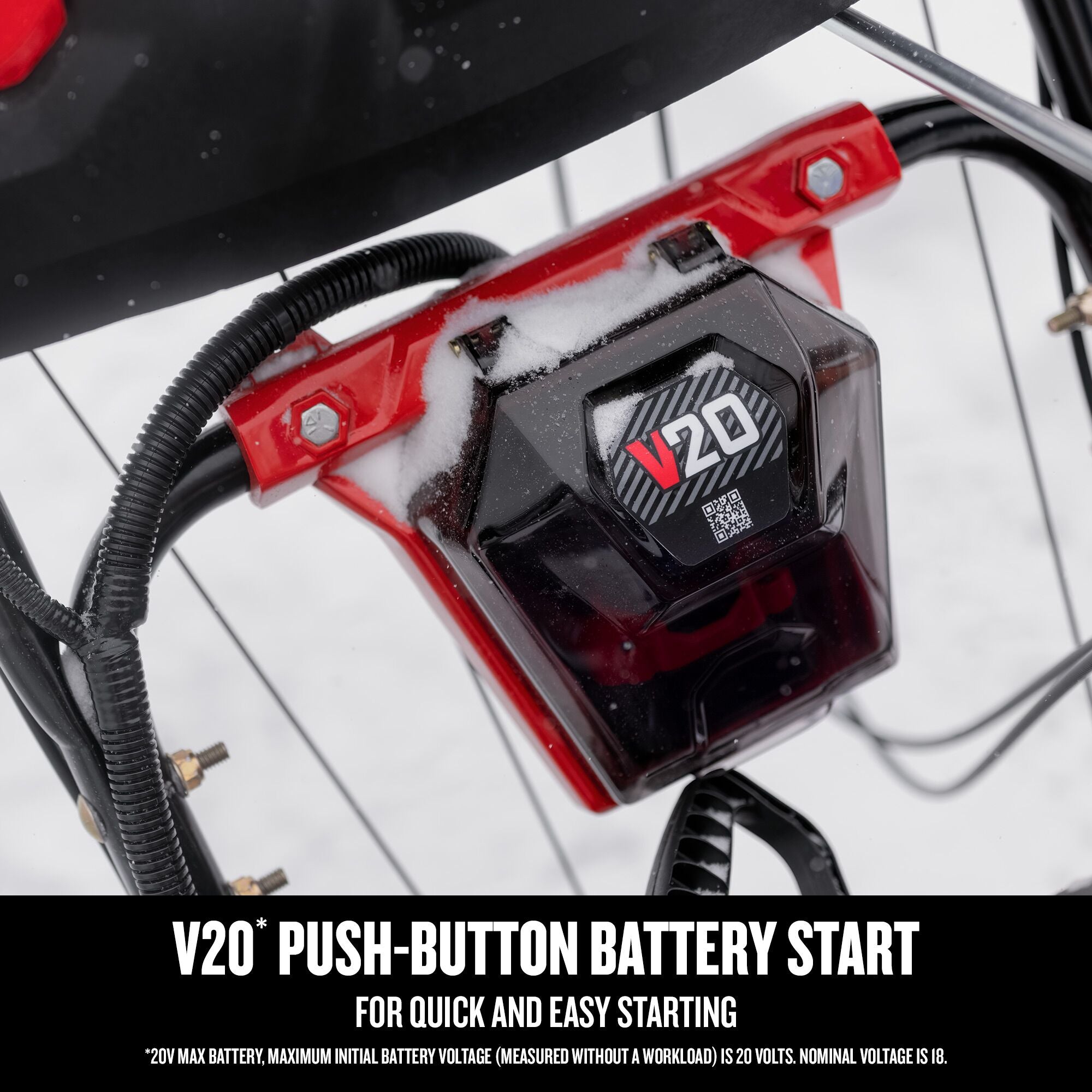 CRAFTSMAN V20* Start 26-in. 243-cc Two Stage Gas Snow Blower focused in on V20* Push-Button Battery Start