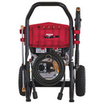 Backside of 3400 MAX Pounds per Square Inch or 2 and five tenths MAX Gallons Per Minute Pressure Washer.