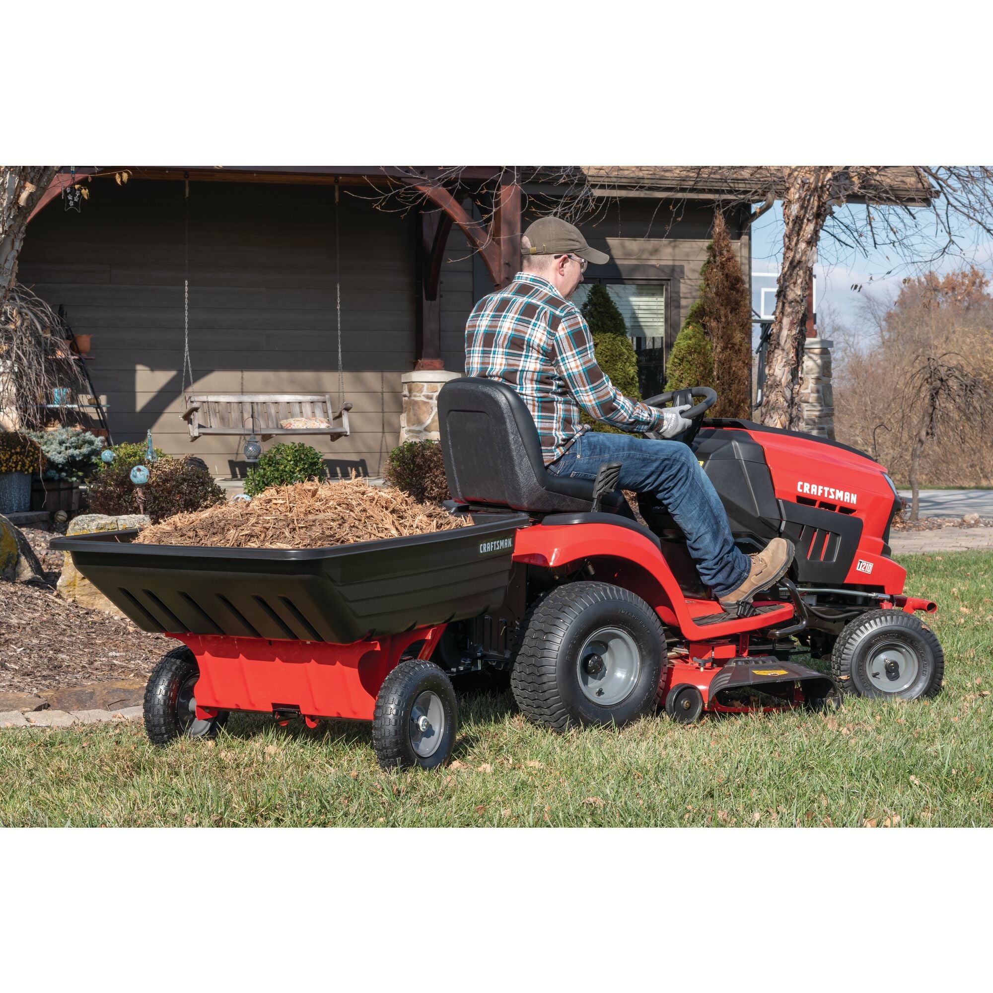 Foot pedal dump release feature of 10 cubic foot poly cart.