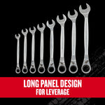 V series S A E reversible ratcheting combination wrench set (8 piece).