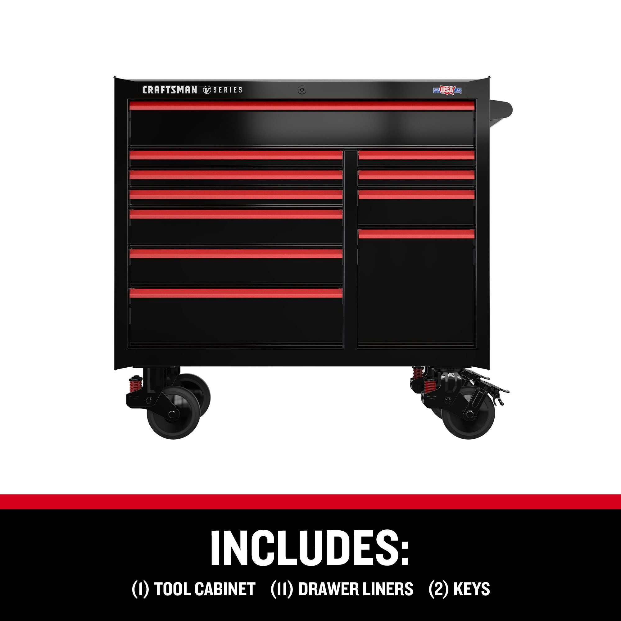 CRAFTSMAN V-Series 41-inch cabinet with includes feature call out