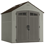 7 foot by 7 foot Storage shed placed outdoor.