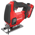 Left profile of 20 volt cordless jig saw kit.