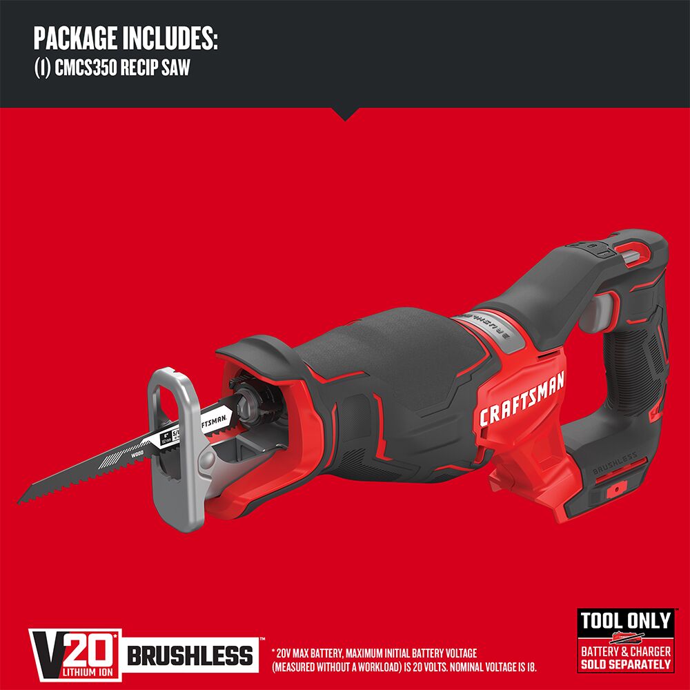 V20* Brushless Cordless Reciprocating Saw (Tool Only) | CRAFTSMAN