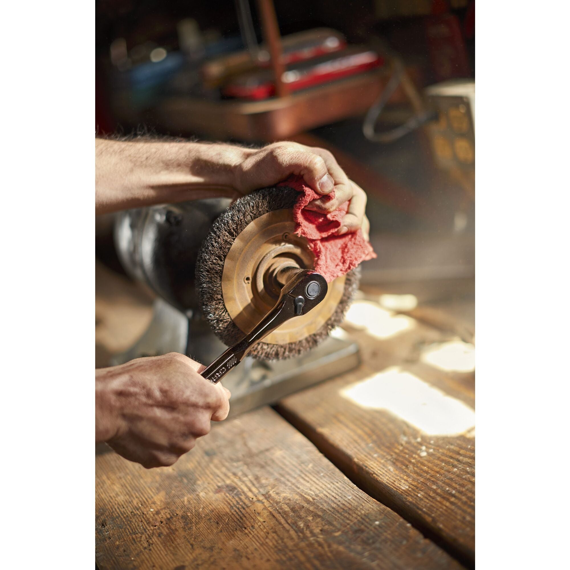 View of CRAFTSMAN Mechanics Tool Set being used by consumer