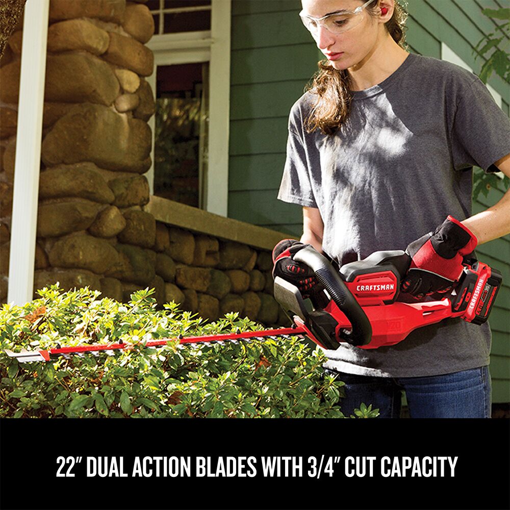 Graphic of CRAFTSMAN Hedge Trimmers highlighting product features