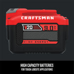 Graphic of CRAFTSMAN Batteries & Chargers highlighting product features