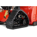 Track drive feature in 26 inch 208 CC electric start track drive snow blower.