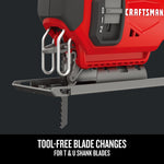 Graphic of CRAFTSMAN Jig Saw highlighting product features