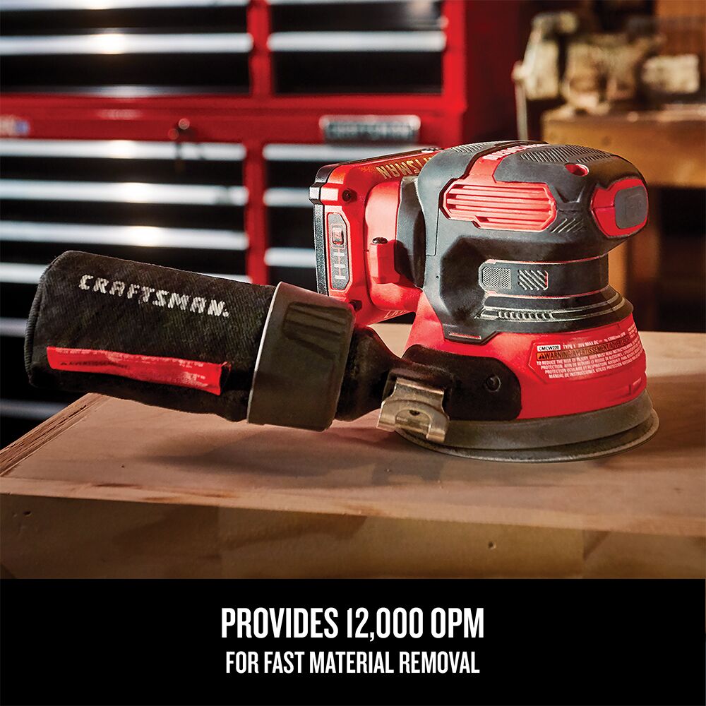 Graphic of CRAFTSMAN Sander highlighting product features