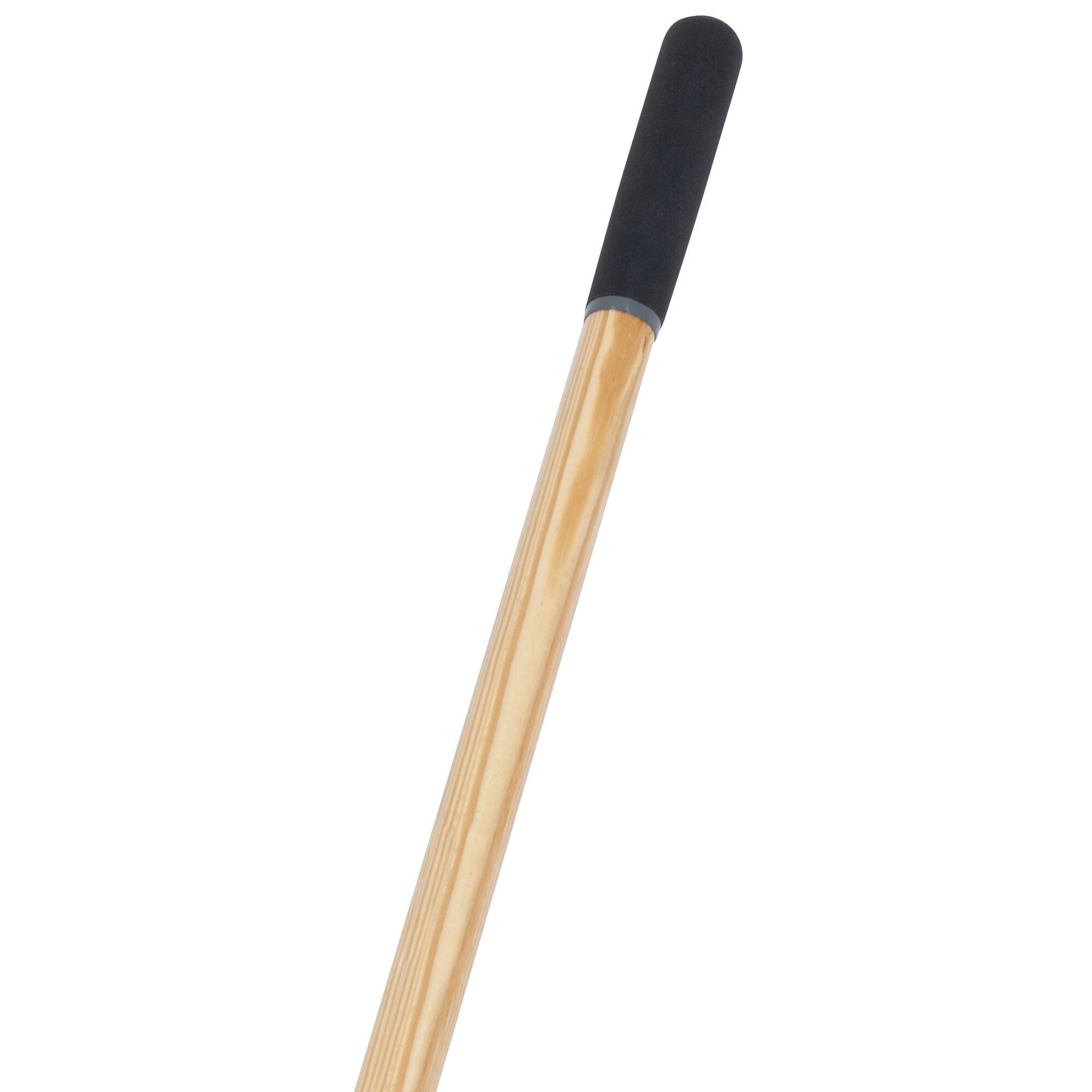 18 inch all-purpose push broom's wooden handle with cushion grip on end