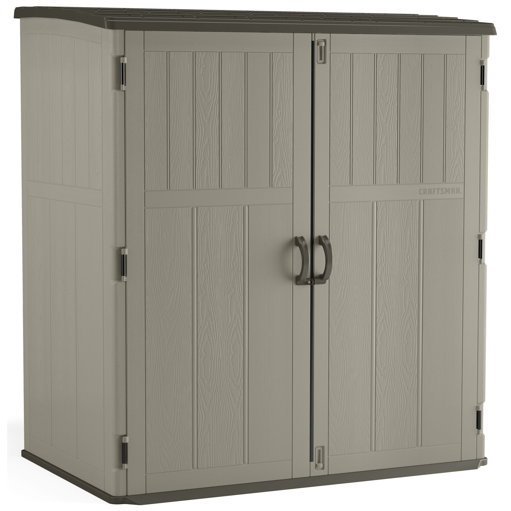 Profile of Extra large vertical storage shed.