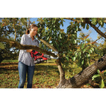 6 inch cordless compact chainsaw lopper kit 2 amp hour being used for cutting tree branch.