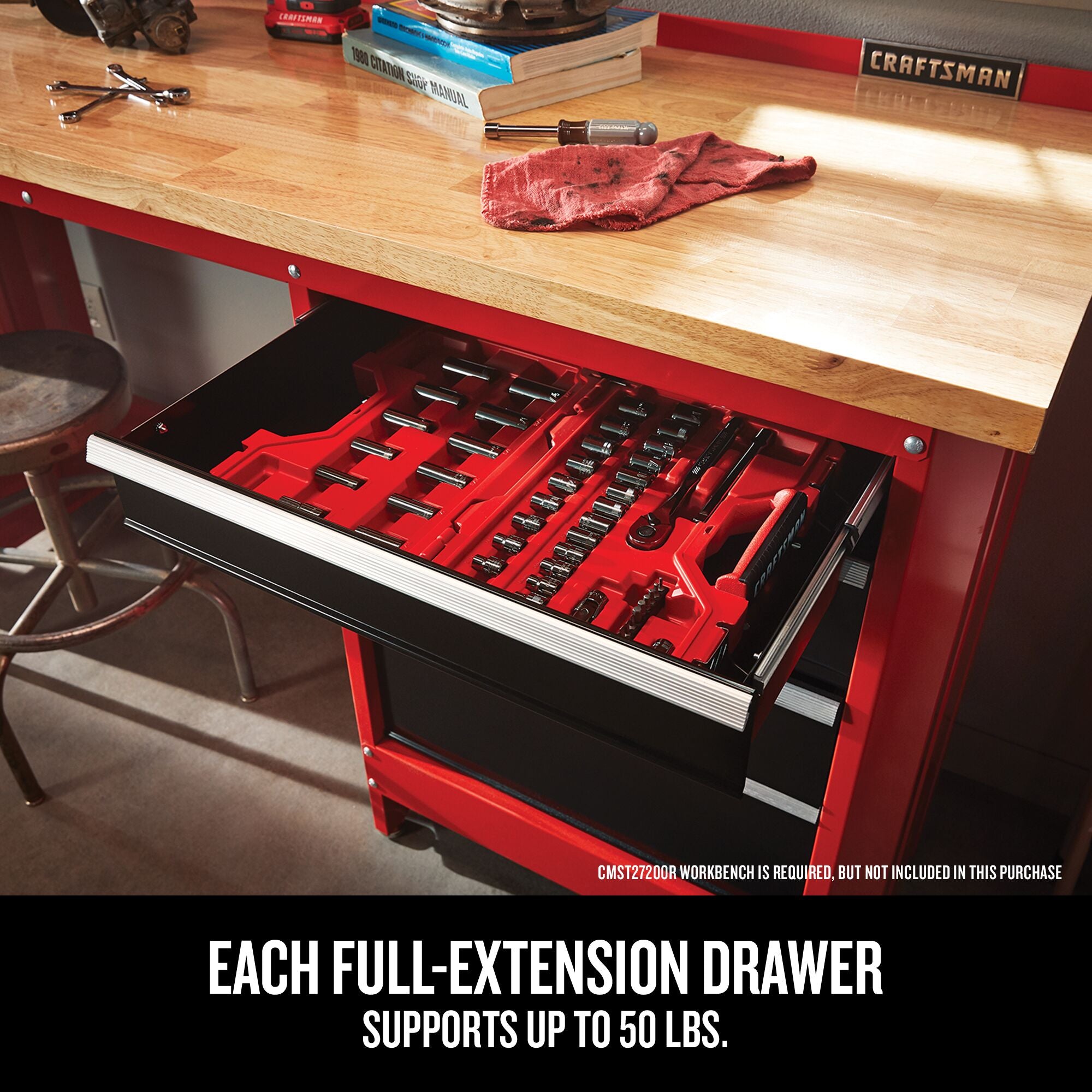 Graphic of CRAFTSMAN Bench & Stationary: Workbench highlighting product features