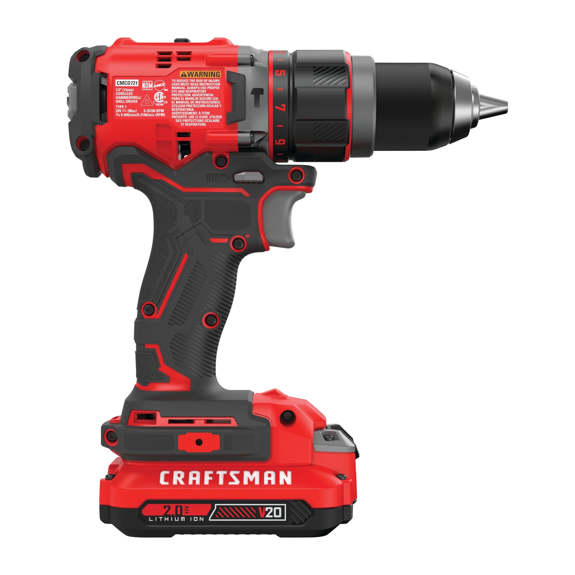 V20* Cordless Brushless 1/2-in Hammerdrill Kit (2 Batteries