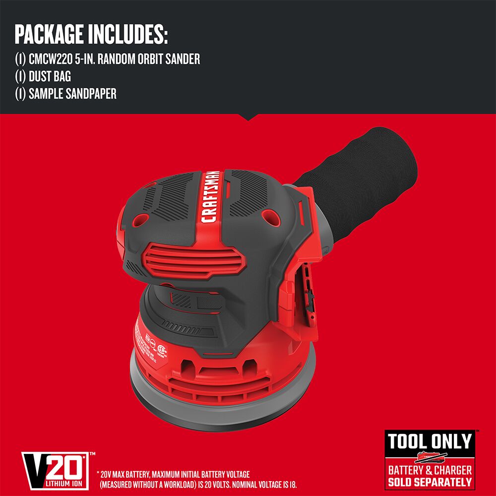 Graphic of CRAFTSMAN Sander highlighting product features