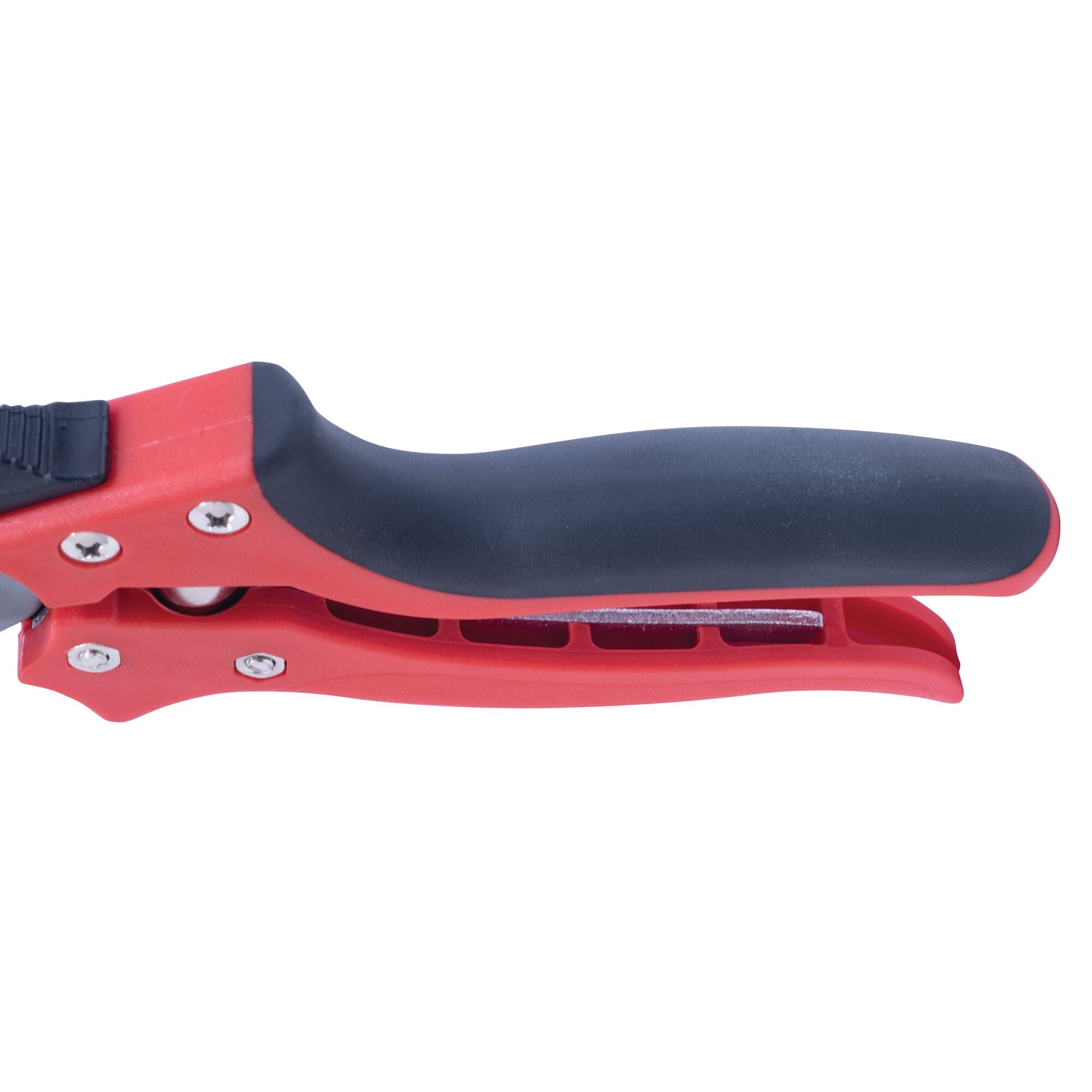 Textured top grips feature of 3 quarter inch cut bypass pruner.