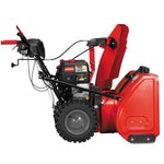 Profile of 28 inch 357CC two stage self propelled gas snow blower with E F I and E G O V engine.