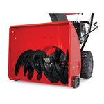 Enhanced clearing power feature in 24 inch 208 CC electric start two stage snow blower.