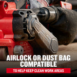 Airlock or dustbag compatible to help keep clean work areas