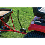 Universal attachment feature of 110 pounds tow broadcast spreader.