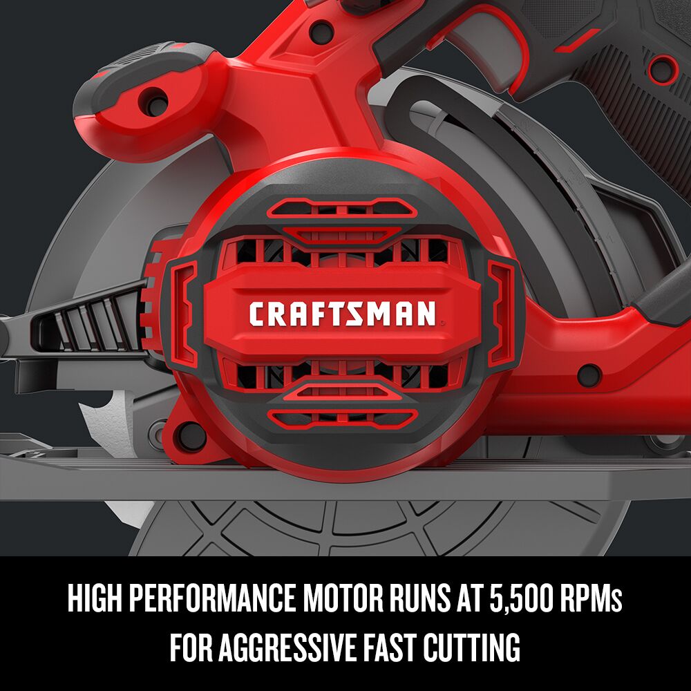 Graphic of CRAFTSMAN Circular Saws highlighting product features