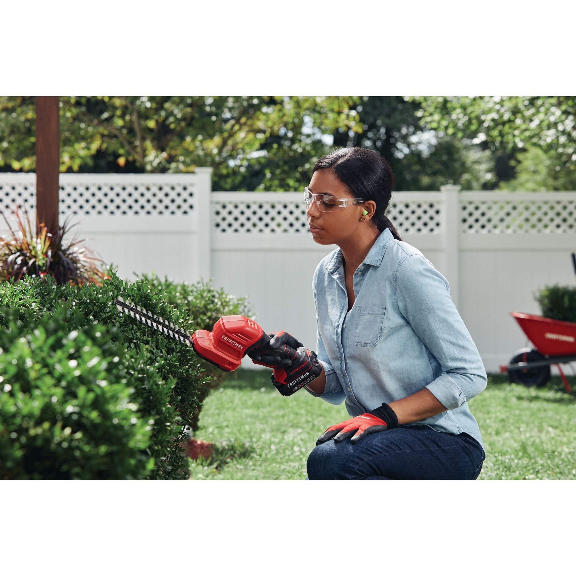 View of CRAFTSMAN Hedge Trimmers  being used by consumer
