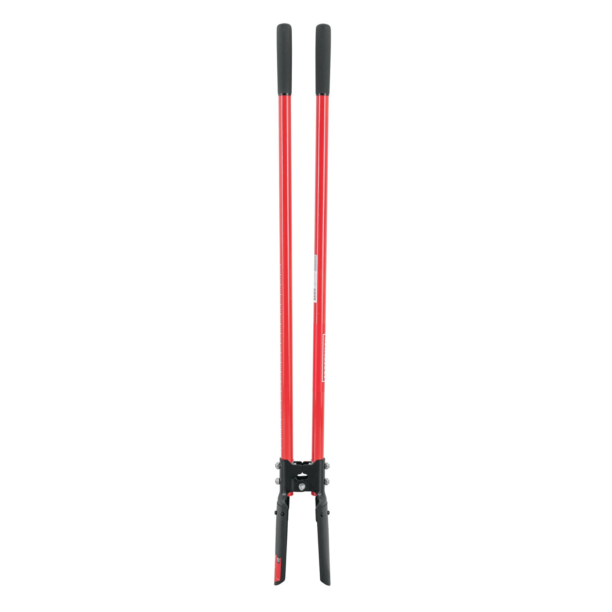 Two Handle Post Hold Digger with fiberglass handles and cushioin grips, left-facing