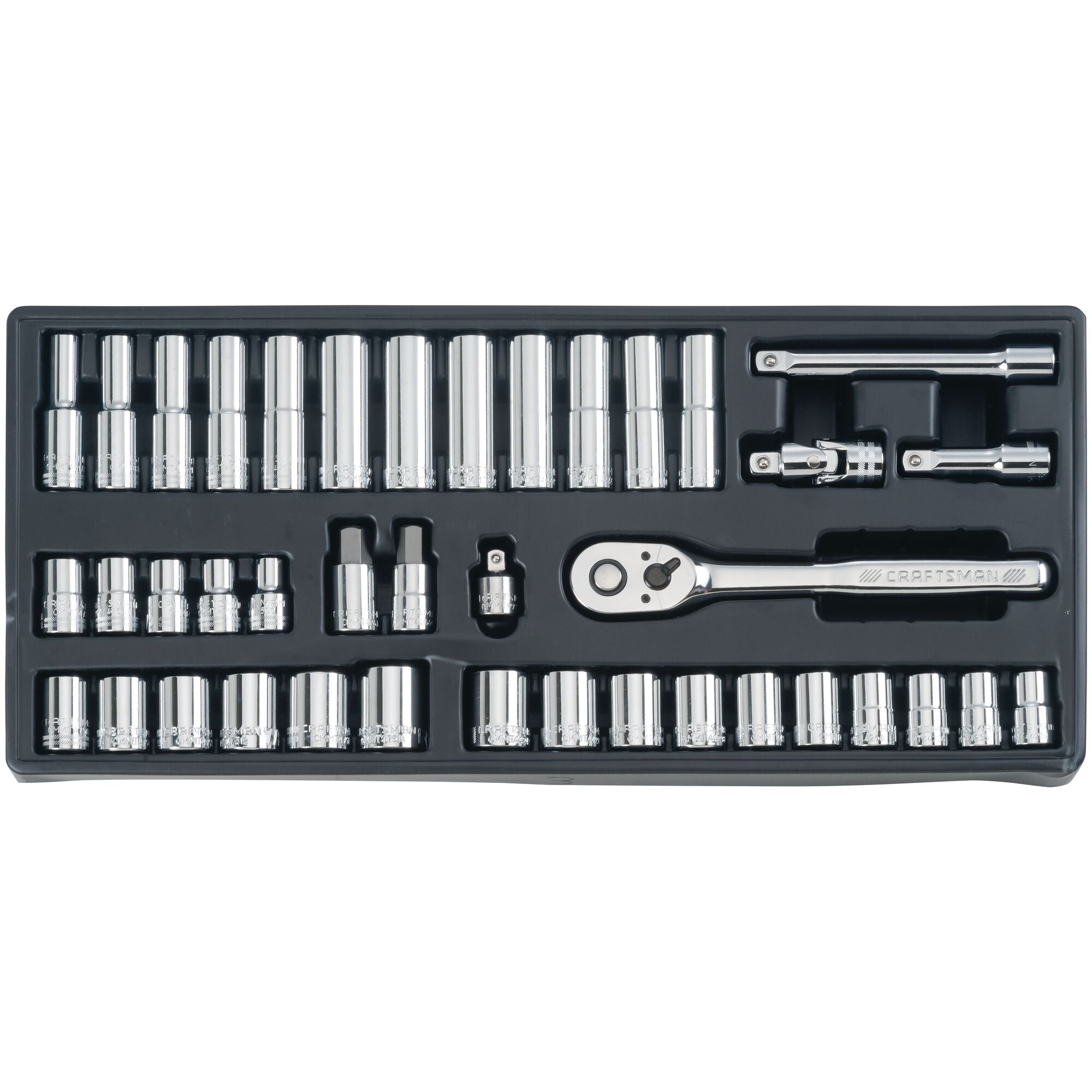 View of CRAFTSMAN Mechanics Tool Set on white background