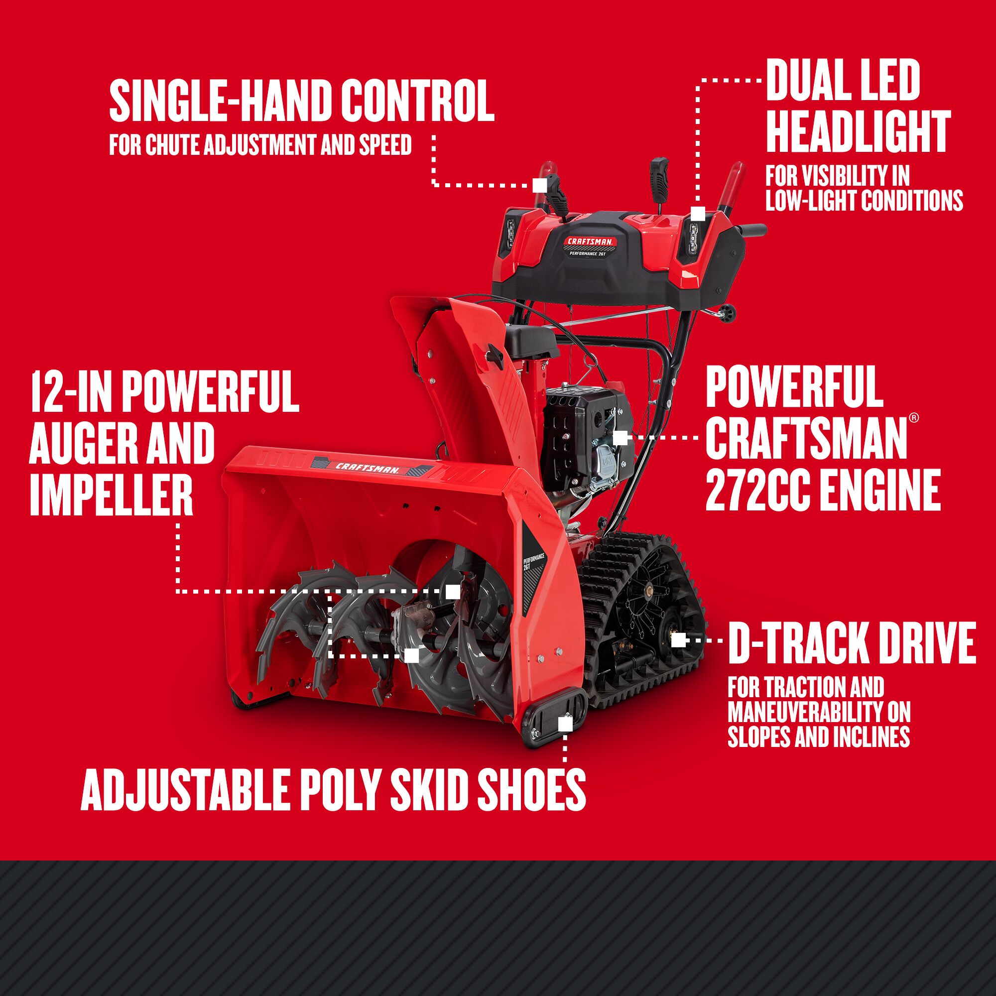 26in. 243cc DTrack TwoStage Gas Snow Blower (Performance 26) CRAFTSMAN