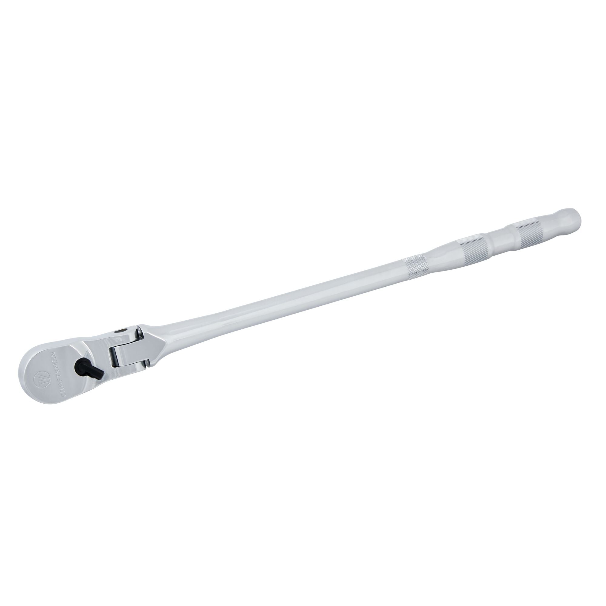 Right profile of V series half inch drive long flex head ratchet.