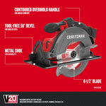 Graphic of CRAFTSMAN Circular Saws highlighting product features