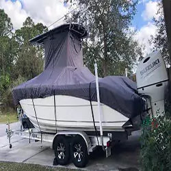 19 FT Center Console T-Top Boat Cover