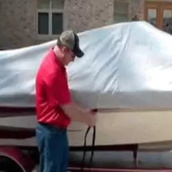 boat cover winter with tarp
