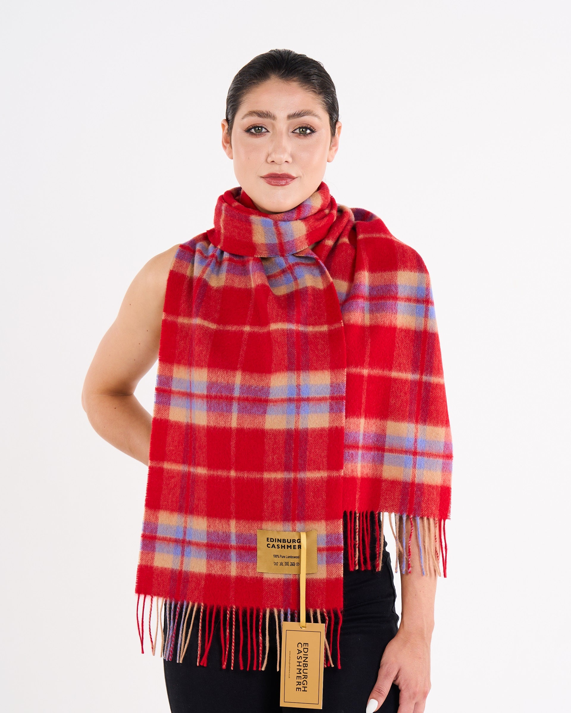 100% Pure Cashmere Scarf Check  Iconic  Exclusive Design