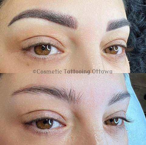 Combination eyebrows - powder hair stroke