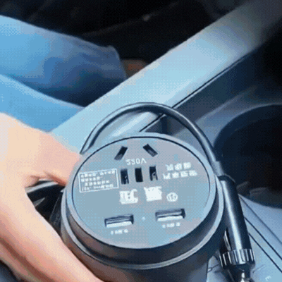 Car charger «UC207» cup shape dual USB dual cigarette lighter