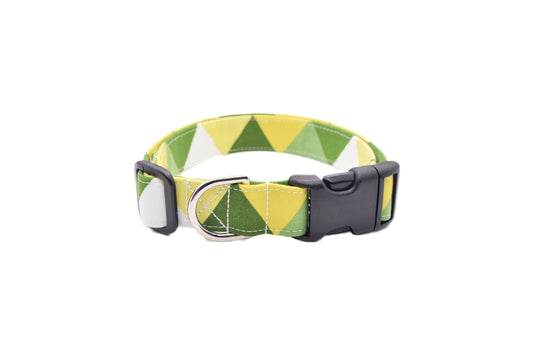 Chartreuse Dog Collar Yellow-green Geometric Dog Collar 