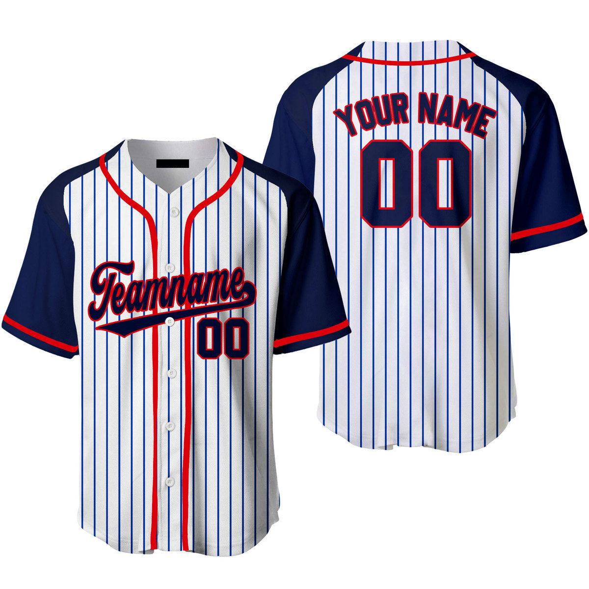 Blue Pinstripes Customized Baseball Jerseys No Minimum | YoungSpeeds